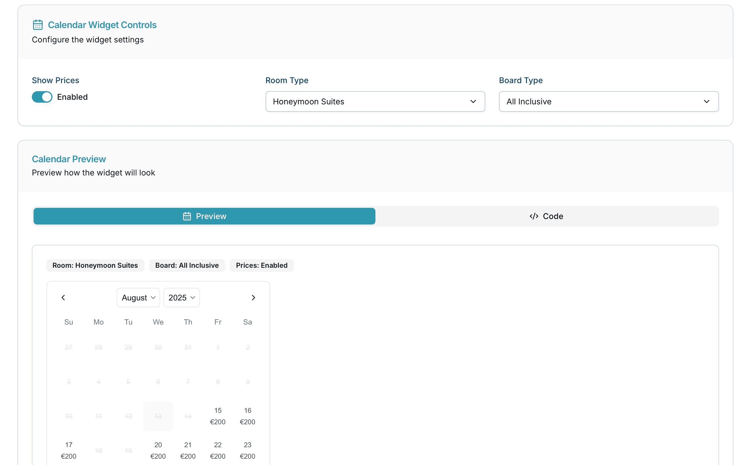 Calendar Widget for Your Website