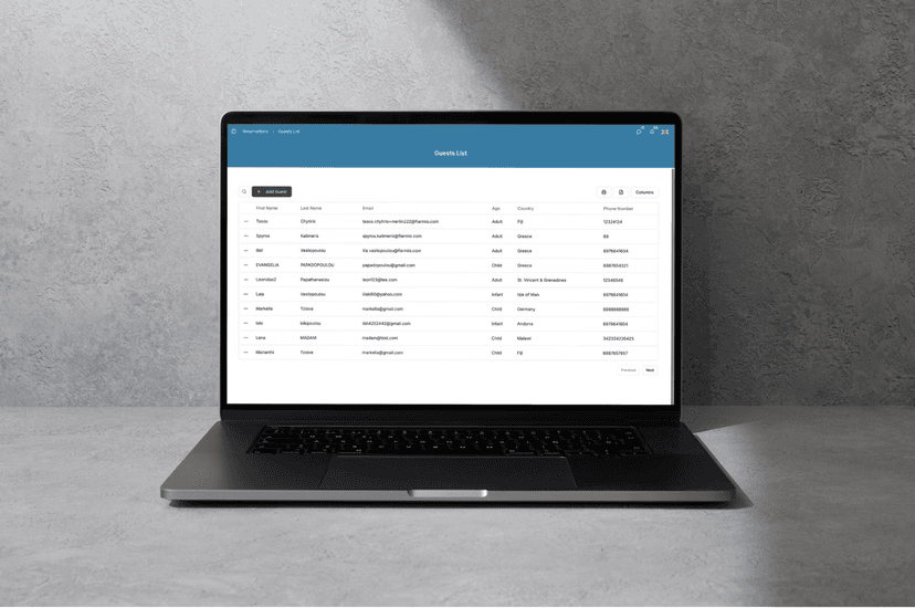 Additional PMS Features Interface