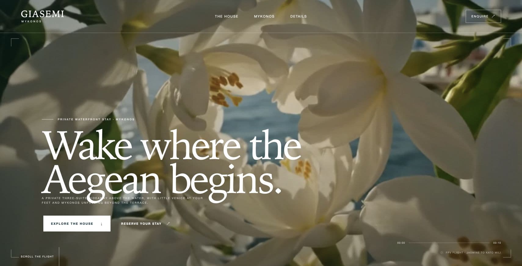 Giasemi Mykonos hotel website preview