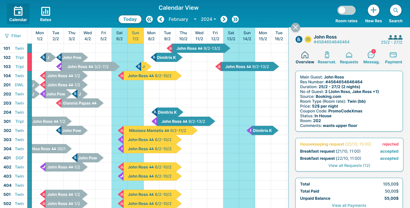 Centralised Booking Overview