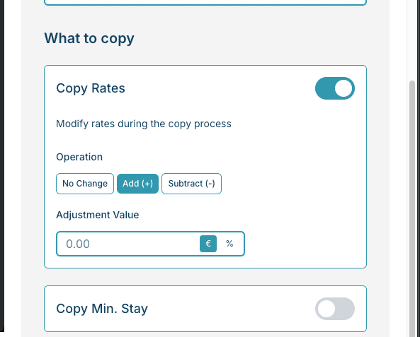 Built-in Rate Adjustment Options