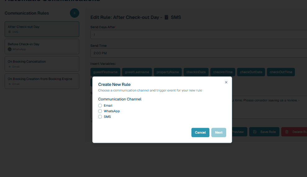Αυτοματοποιημένα Μηνύματα προς Επισκέπτες