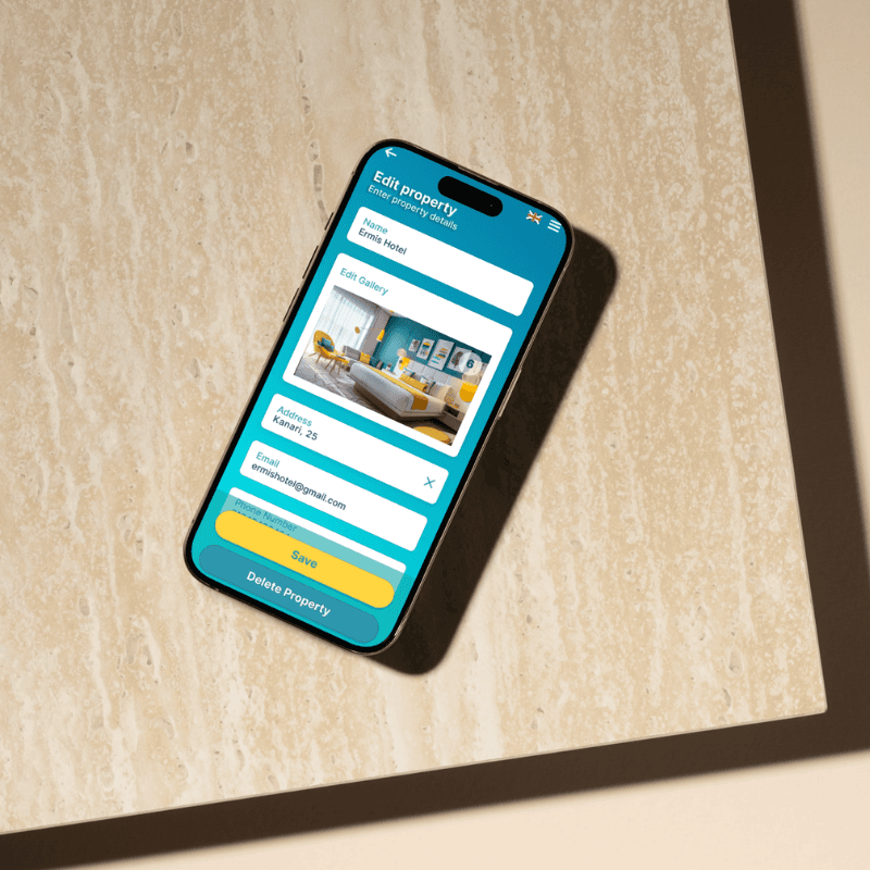 Λεπτομέρειες Καταλύματος & Παροχές Interface